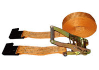 5000kg Polyester anyaman sling Dengan Flat Hook / Cargo Lashing Strap